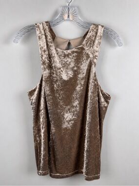 Porridge Anthropologie Jessie Champagne Velvet Tank Top S‎